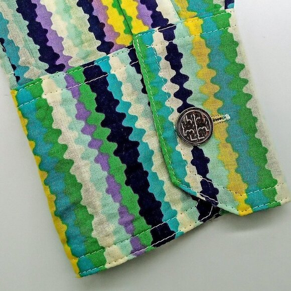 Tory Burch Striped Cotton Button-Down Shirt - Picture 6 of 6
